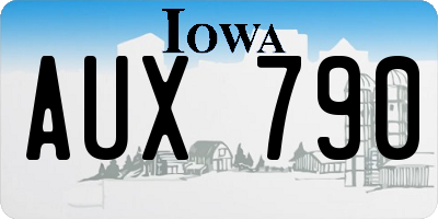 IA license plate AUX790