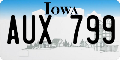 IA license plate AUX799