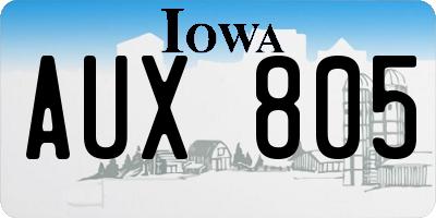IA license plate AUX805