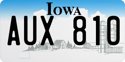 IA license plate AUX810