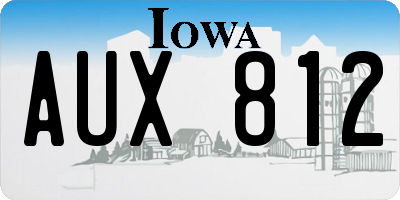 IA license plate AUX812
