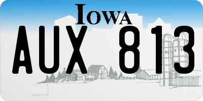 IA license plate AUX813