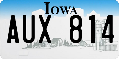 IA license plate AUX814