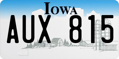 IA license plate AUX815