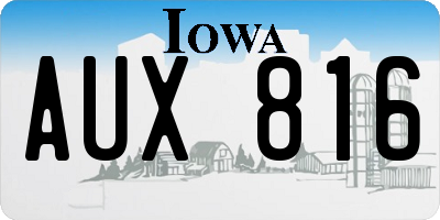 IA license plate AUX816