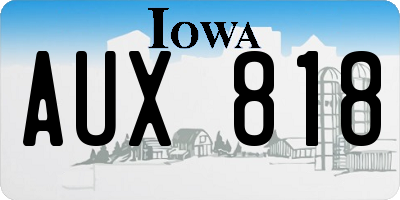 IA license plate AUX818