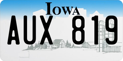 IA license plate AUX819