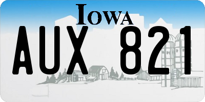 IA license plate AUX821