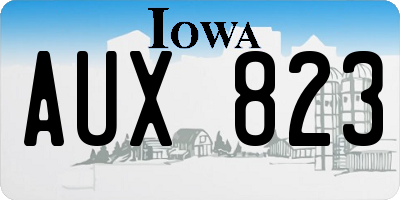 IA license plate AUX823
