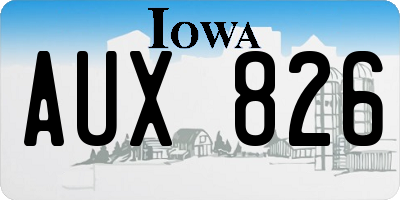 IA license plate AUX826