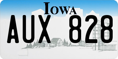 IA license plate AUX828