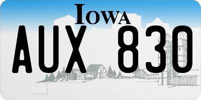 IA license plate AUX830