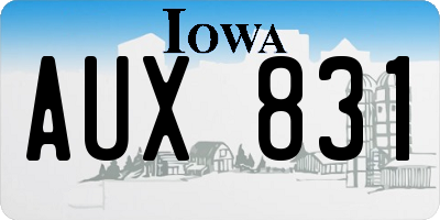 IA license plate AUX831