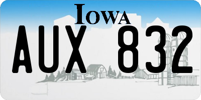 IA license plate AUX832