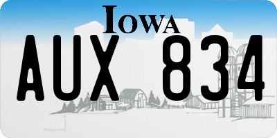 IA license plate AUX834