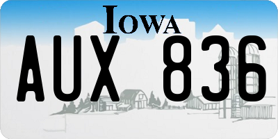IA license plate AUX836