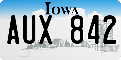 IA license plate AUX842