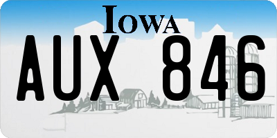 IA license plate AUX846