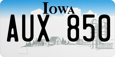 IA license plate AUX850