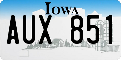 IA license plate AUX851