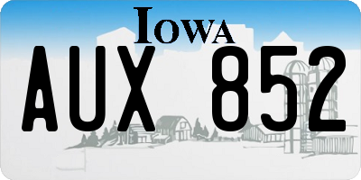 IA license plate AUX852