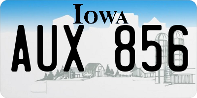 IA license plate AUX856