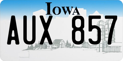 IA license plate AUX857
