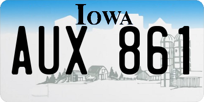 IA license plate AUX861