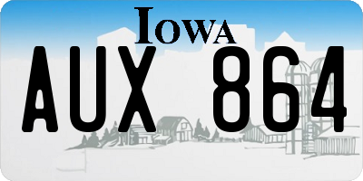 IA license plate AUX864