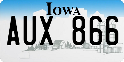 IA license plate AUX866