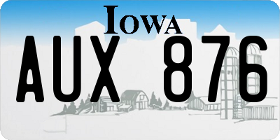 IA license plate AUX876