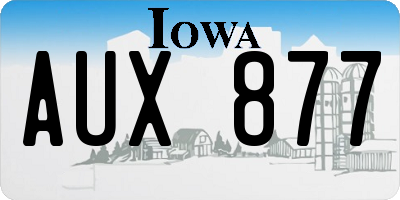 IA license plate AUX877