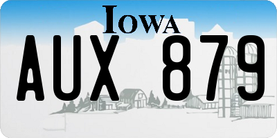 IA license plate AUX879