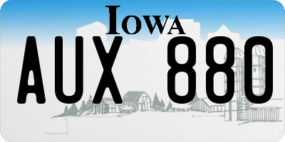 IA license plate AUX880