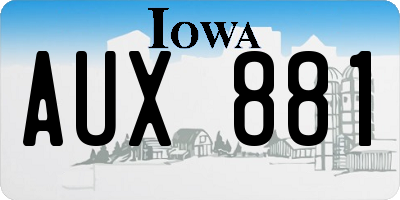 IA license plate AUX881
