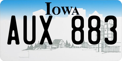 IA license plate AUX883