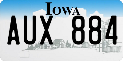 IA license plate AUX884
