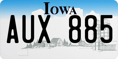 IA license plate AUX885