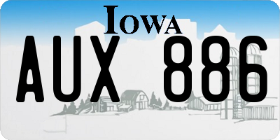 IA license plate AUX886