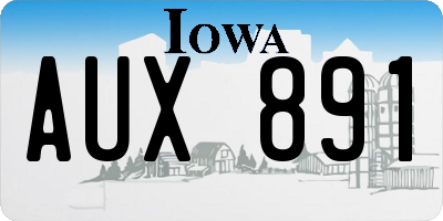 IA license plate AUX891
