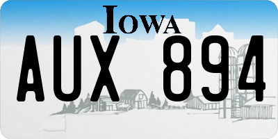 IA license plate AUX894