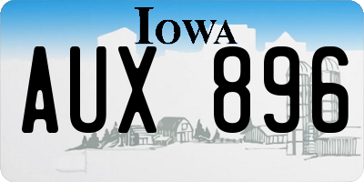 IA license plate AUX896