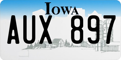 IA license plate AUX897