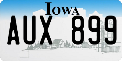 IA license plate AUX899