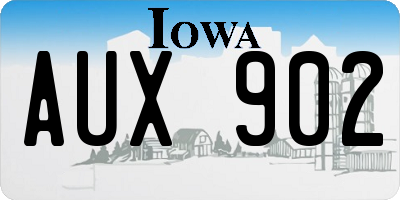 IA license plate AUX902