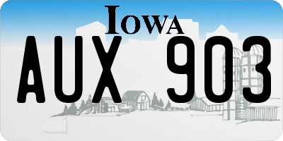 IA license plate AUX903