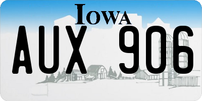 IA license plate AUX906