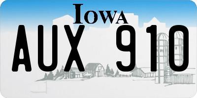 IA license plate AUX910
