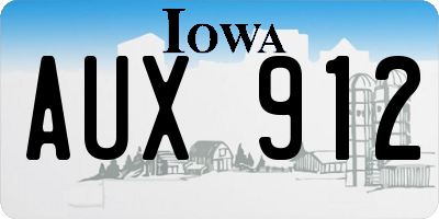 IA license plate AUX912