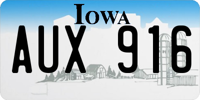 IA license plate AUX916